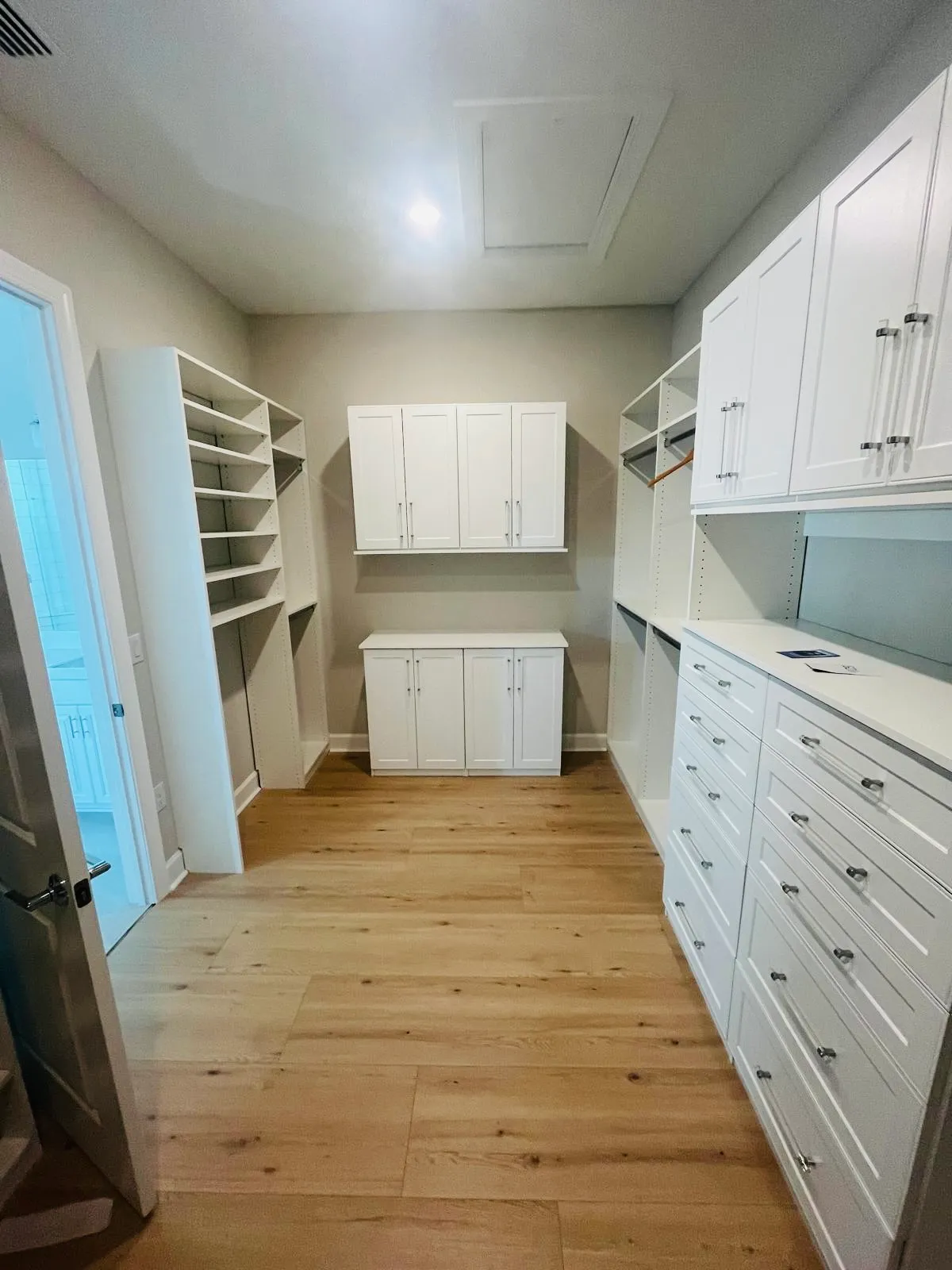 Custom closet storage solution — custom storage designed and installed by Dream Closets in Lakewood Ranch, FL