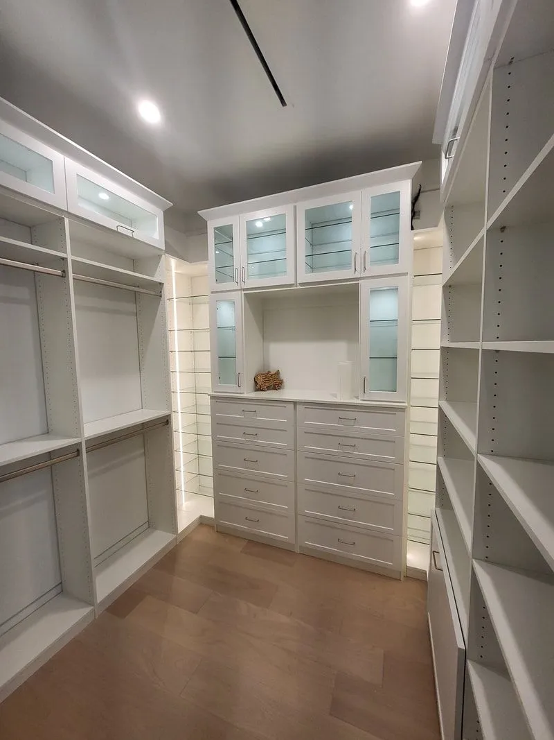 Custom walk in closet — custom storage designed and installed by Dream Closets in Florida, FL