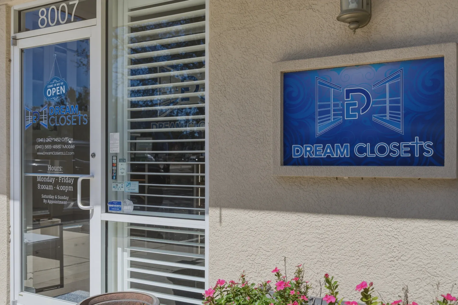 Dream Closets showroom entrance at 8007 34th Ave E in Bradenton, FL
